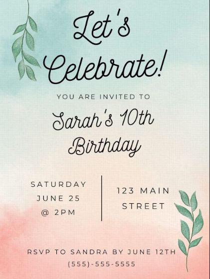 Magical Fairy Kids Invitation